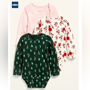 Old Navy Unisex Thermal-Knit Long-Sleeve Bodysuits (0-3M)